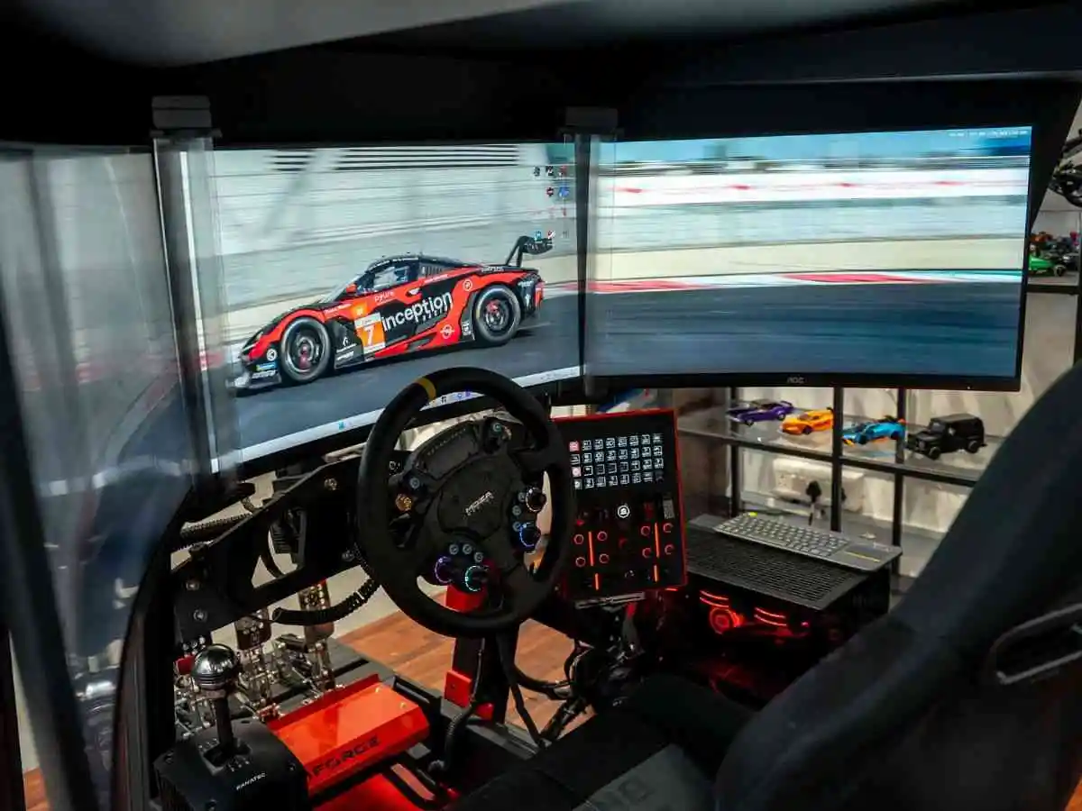 First-time visitor trying sim racing at Switchback Racing Pune
